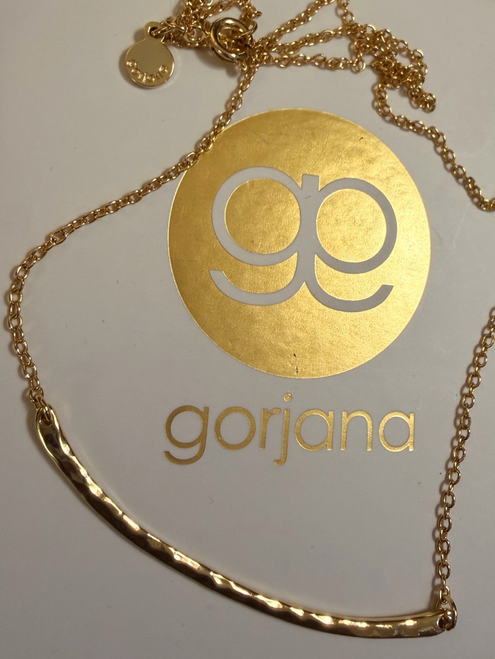 Gorjana Hammered ‘Taner’ Gold  Bar Necklace